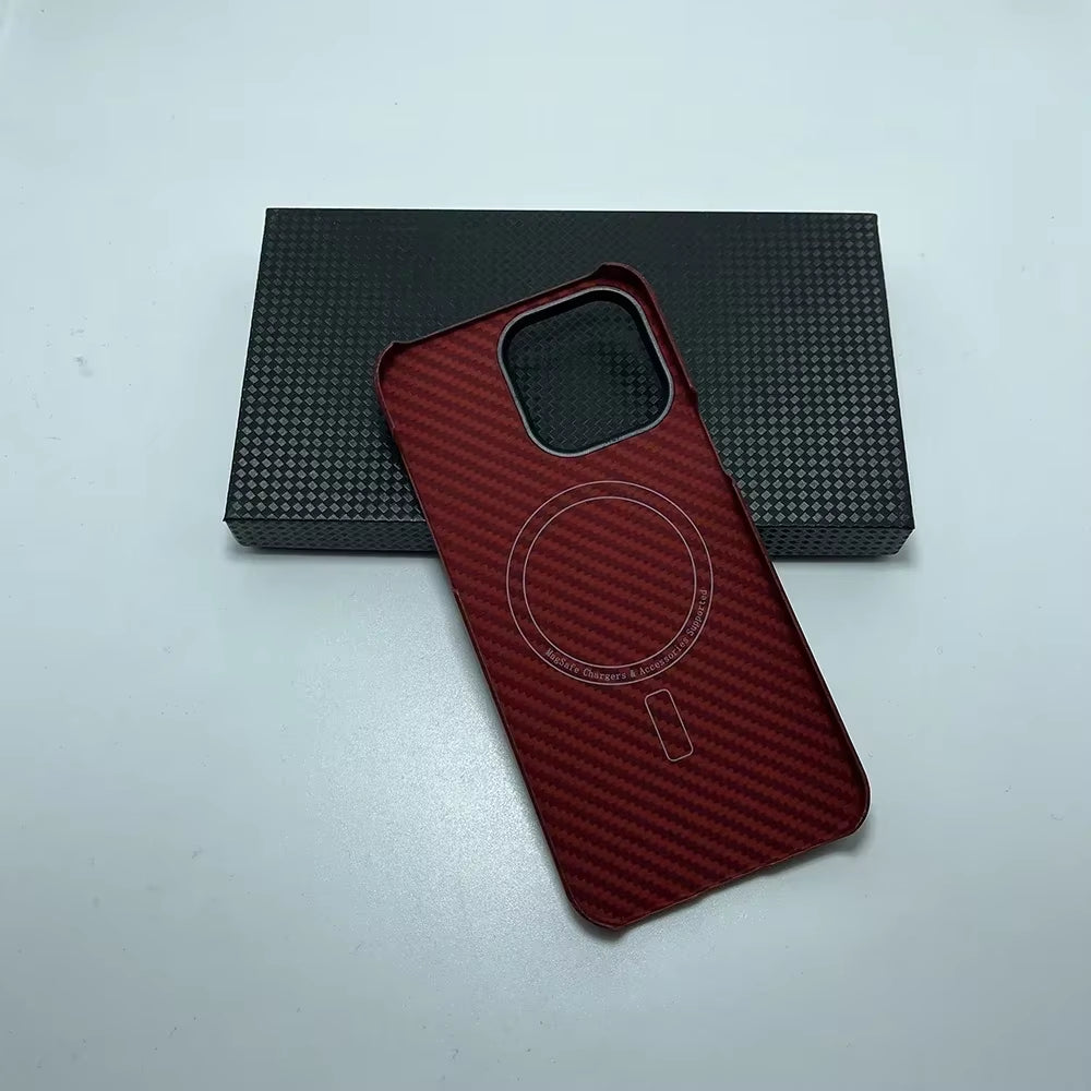 For Magsafe Magnetic for Iphone 17/16/15/13/14 Pro Max Case Real Carbon Fiber Cover for Iphone 17/16/15/13 Pro Mini Carbon Case