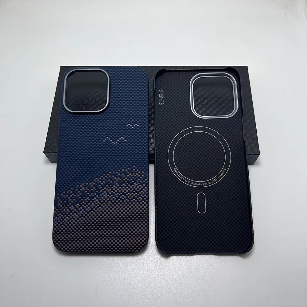 For Magsafe Magnetic for Iphone 17/16/15/13/14 Pro Max Case Real Carbon Fiber Cover for Iphone 17/16/15/13 Pro Mini Carbon Case