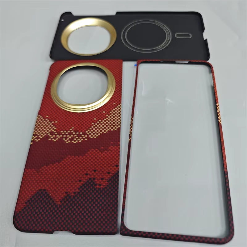 Magnetic Case for OPPO Find N5 Carbon Fiber Magsafe Cases Metal Ring Ultra-Thin Aramid Fiber Cover Phone Accessories
